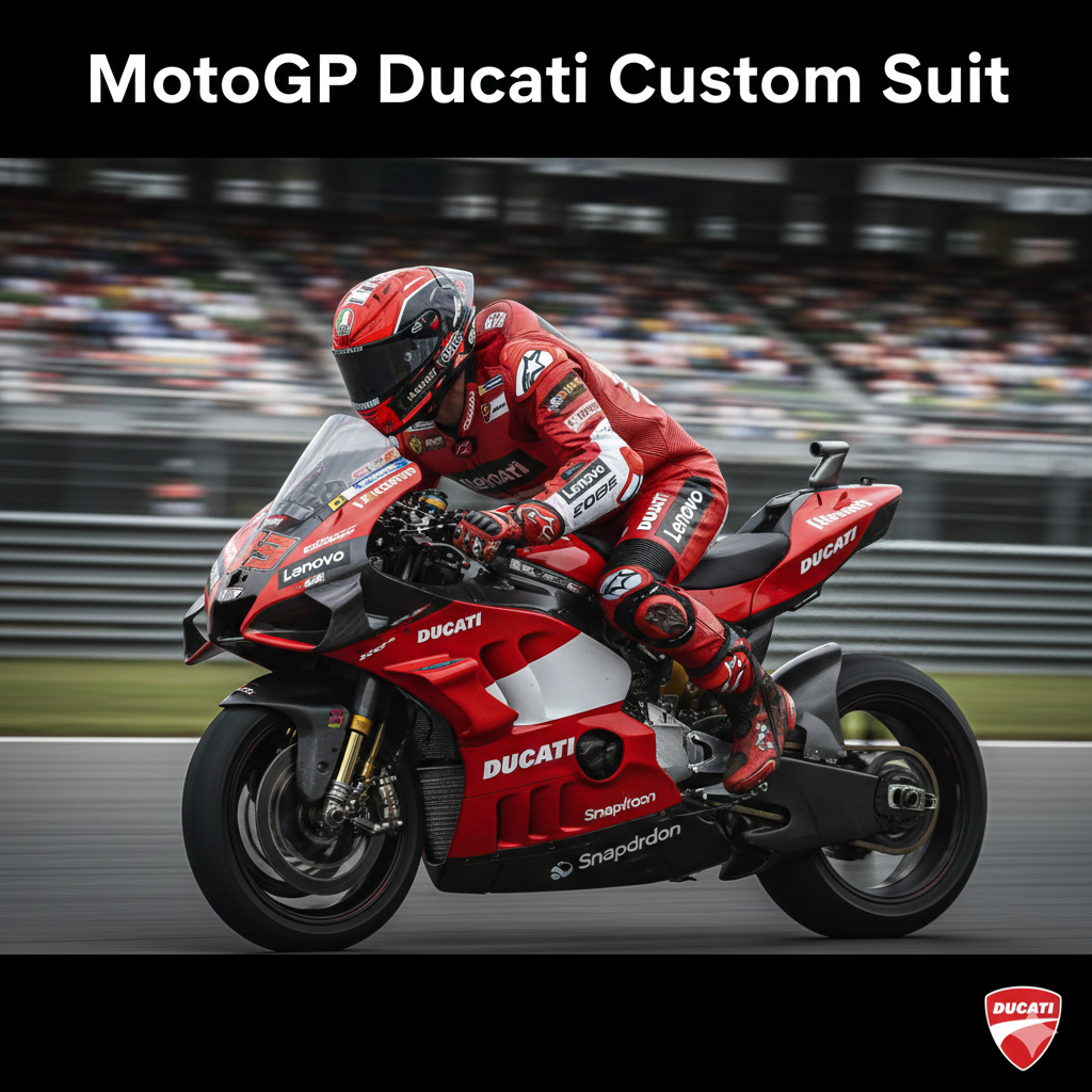 custom Ducati MotoGP motorcycle suit
