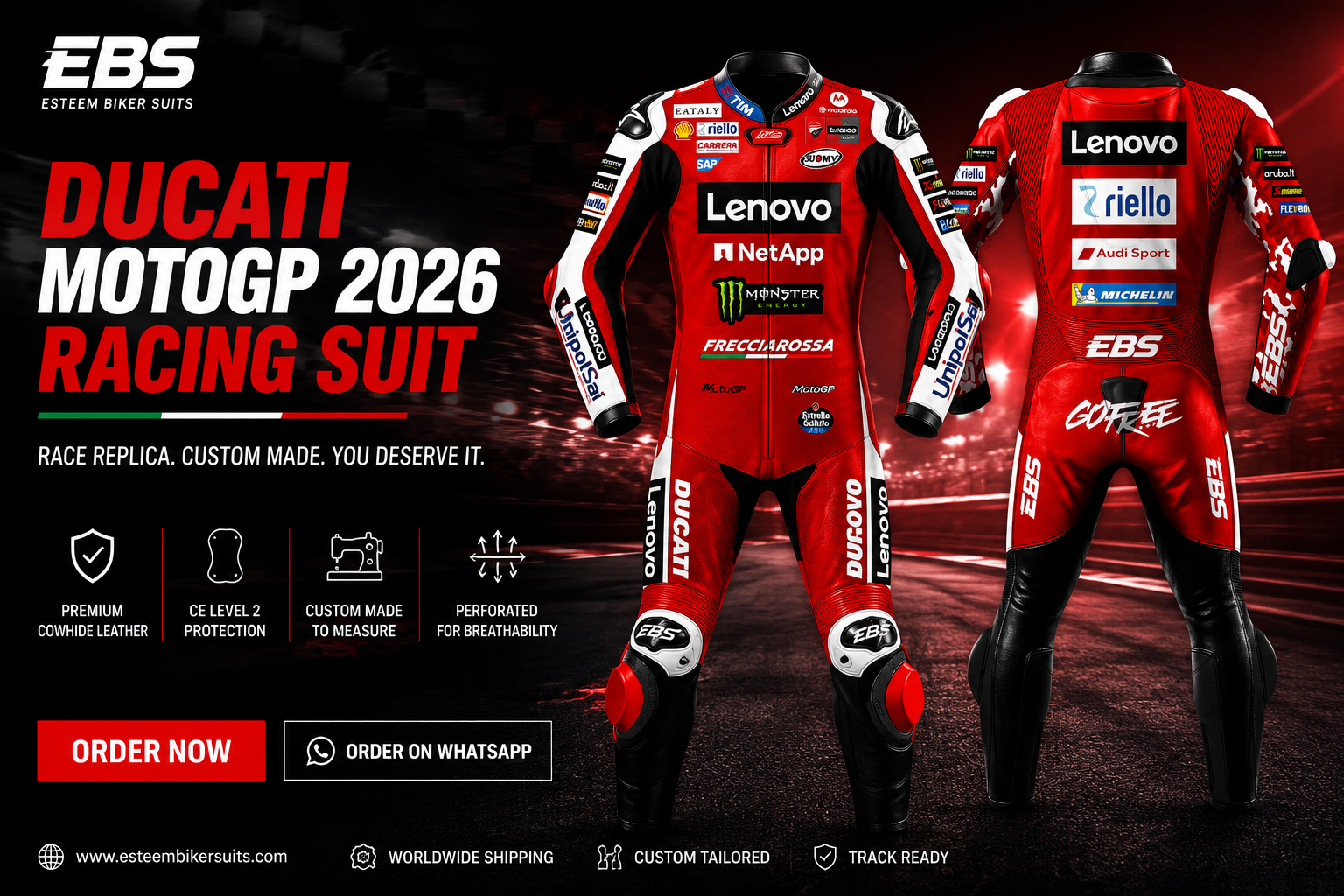 Francesco Bagnaia Suit Ducati MotoGP 2026