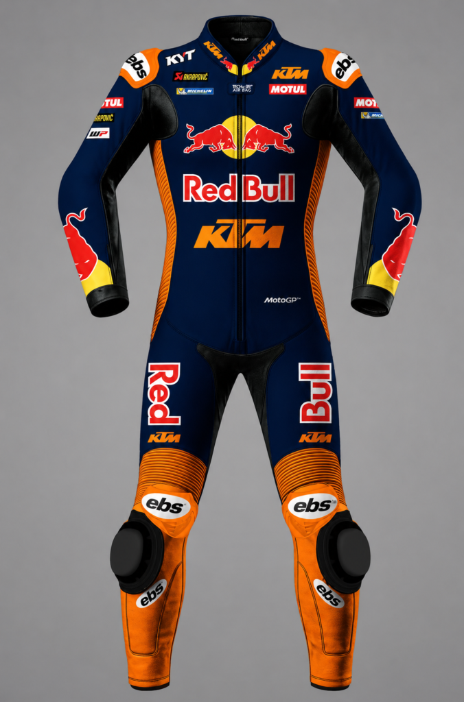 Front view of Enea Bastianini Suit Red Bull KTM Tech3 MotoGP 2026